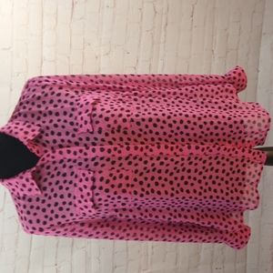 I Love Ronson Sheer Long sleeve Dress Blouse Top